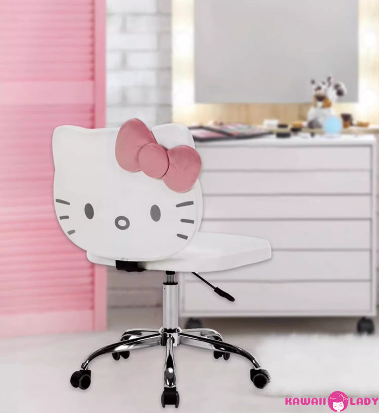 Kawaii Kitty Cat Swivel Vanity Chair